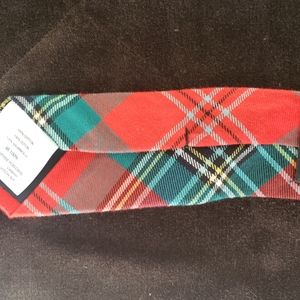Red and green plaid tie